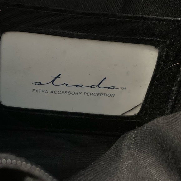 Strada Black Leather BAG Double Handle, Lots of Pockets - Picture 3 of 9